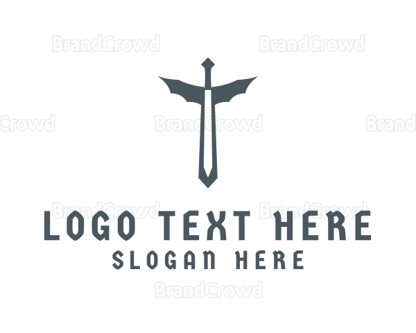 Medieval Wing Sword Logo