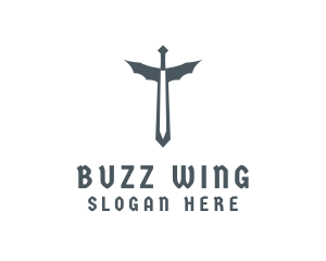 Medieval Wing Sword logo design