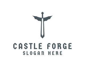 Medieval Wing Sword logo design