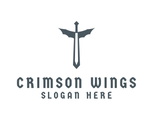 Medieval Wing Sword logo design