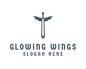 Medieval Wing Sword logo design