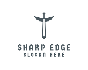 Medieval Wing Sword logo design