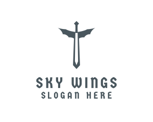 Medieval Wing Sword logo design