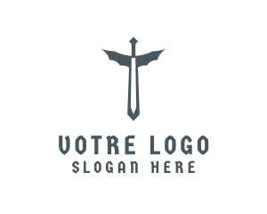 Fiction - Medieval Wing Sword logo design