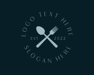 Cafeteria - Spoon Fork Restaurant Wordmark logo design