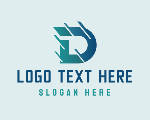 Statistics - Tech Lines Letter D logo design