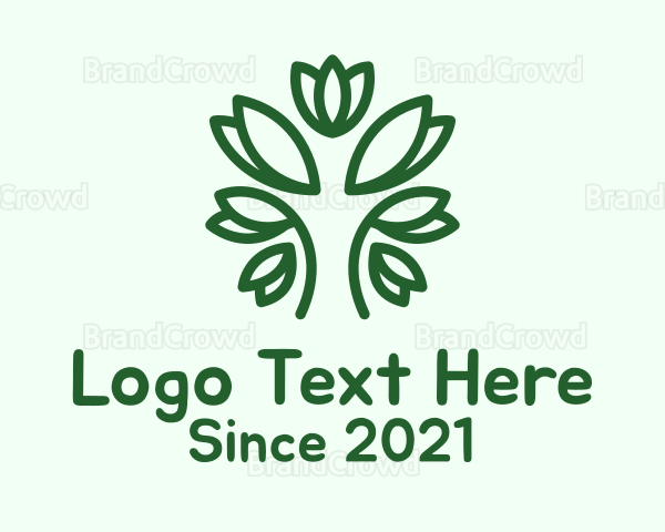 Green Tree Line Art Logo