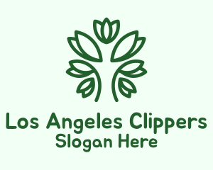 Green Tree Line Art  Logo