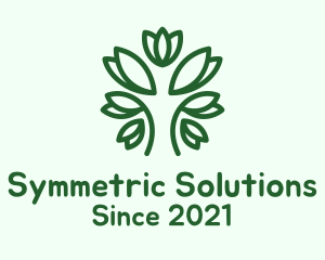 Symmetric - Green Tree Line Art logo design