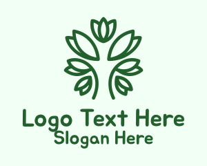 Green Tree Line Art  Logo