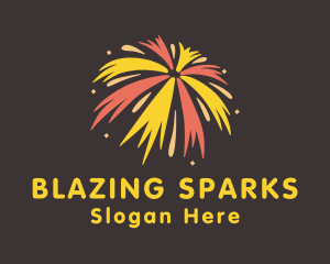 Festive Fireworks Burst logo design