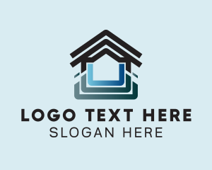 Hostel - Modern House Construction logo design