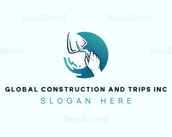 Trowel Builder Plastering Logo
