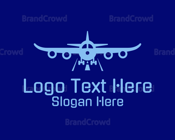 Blue Aviation Airplane Logo