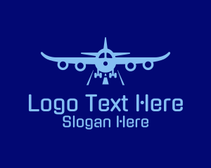 Airplane - Blue Aviation Airplane logo design