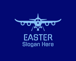 Blue Aviation Airplane Logo