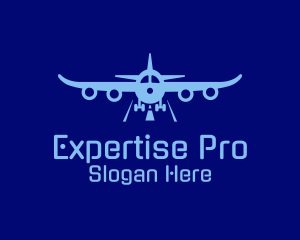 Blue Aviation Airplane Logo