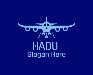 Blue Aviation Airplane Logo