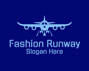 Runway - Blue Aviation Airplane logo design