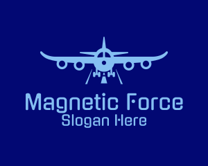 Blue Aviation Airplane logo design