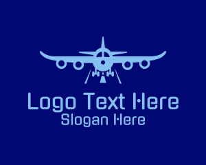 Blue Aviation Airplane Logo