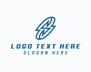 Charge - Lightning Bolt Letter S logo design