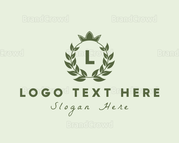 Natural Crown Wreath Leaf Logo