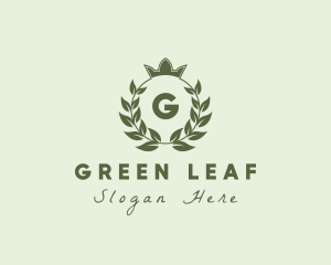 Natural Crown Wreath Leaf logo design