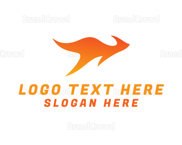 Flame Kangaroo Animal Logo