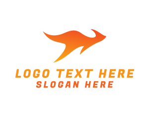 Burn - Flame Kangaroo Animal logo design