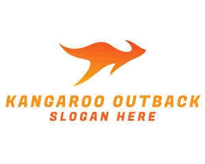 Flame Kangaroo Animal logo design