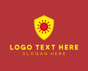 Protect - Yellow Shield Virus logo design