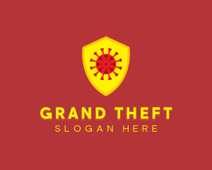 Flatline - Yellow Shield Virus logo design
