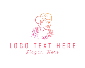 Scarf - Woman Strapless Fur Dress logo design