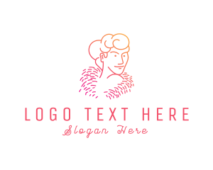 Headscarf - Woman Strapless Fur Dress logo design