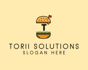 Burger Sandwich Resto logo design