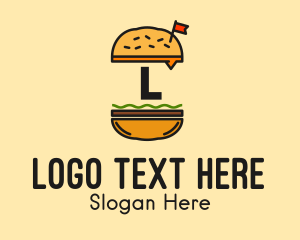 Delicious - Burger Sandwich Letter logo design