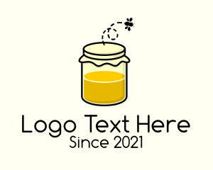 Insect - Honey Bee Jar logo design