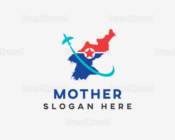 North Korea Country Map Logo