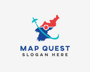 North Korea Country Map logo design