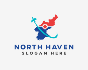 North Korea Country Map logo design