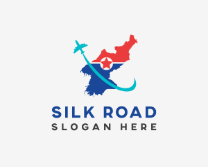 North Korea Country Map logo design