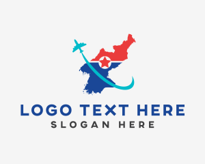 Geography - North Korea Country Map logo design