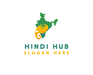 Hindi - Elegant Indian Elephant logo design