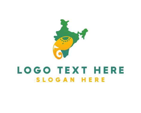 Destination - Elegant Indian Elephant logo design