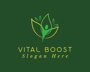 Supplements - Green Human Leaf Flower logo design