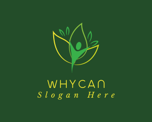 Health - Green Human Leaf Flower logo design