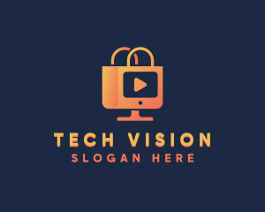 Tv - Shopping Vlog Ecommerce logo design