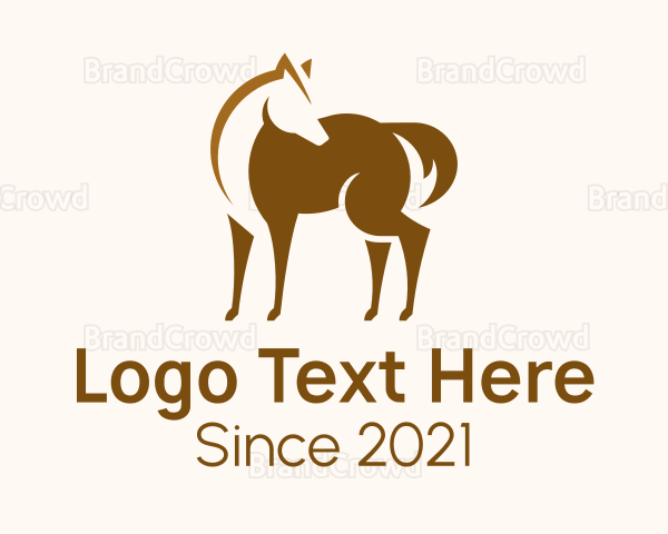 Brown Horse Stallion Logo