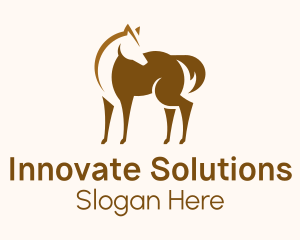 Brown Horse Stallion Logo